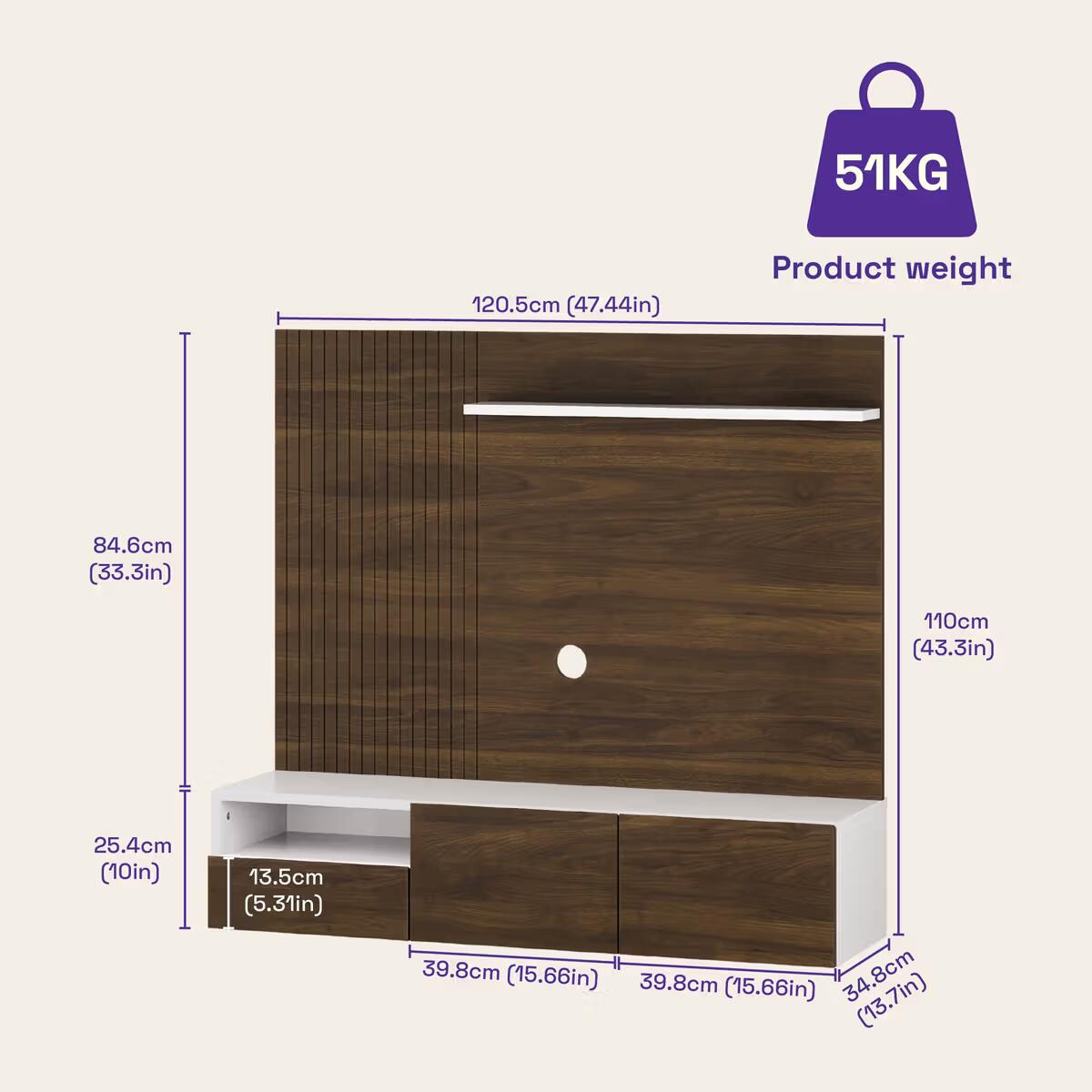 Nuevo Engineered Wood TV Unit 5 Years Warranty