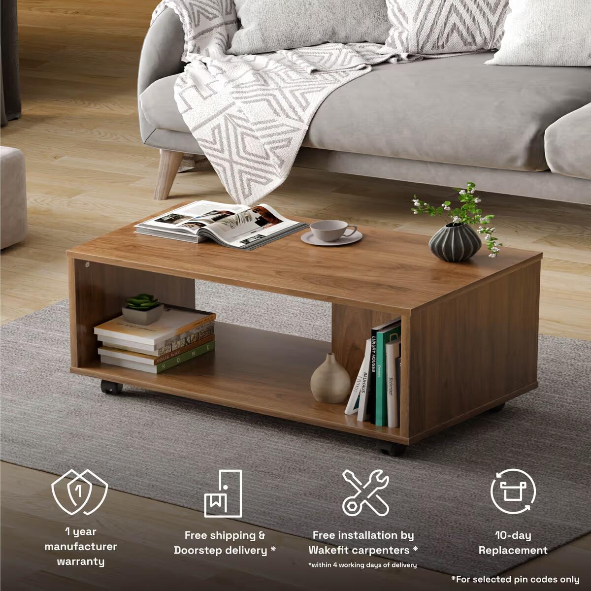 Coffee Table - Columbian Walnut Color, Engineered - hover