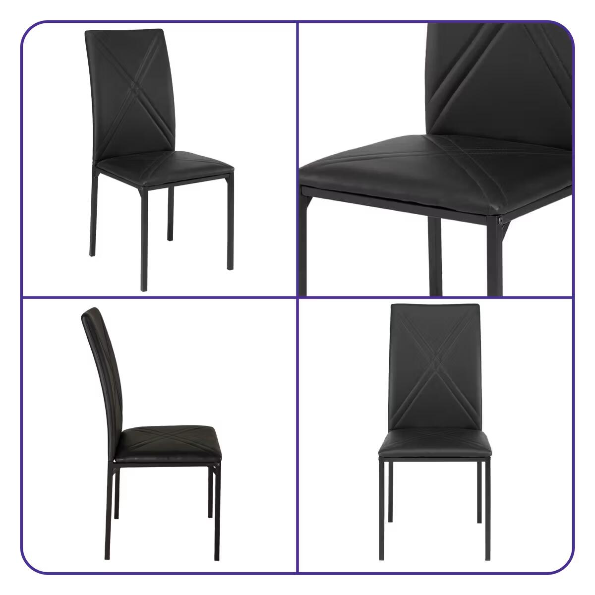 Vanilla 4-seater Glass & Metal Dining Set 5 Years     Warranty