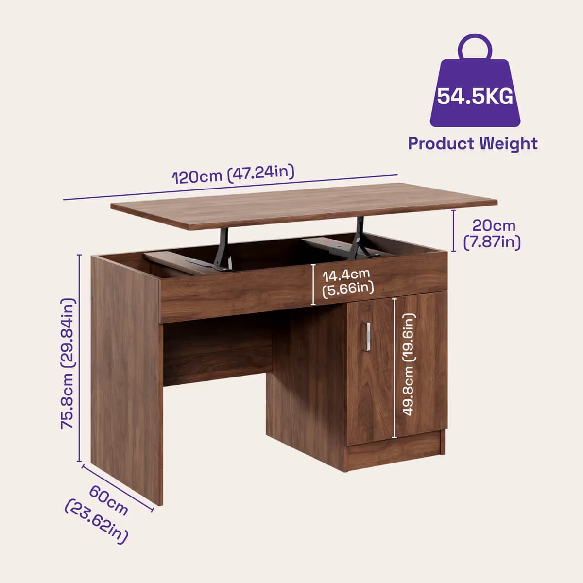 Parallax Study Table 6 Years Warranty