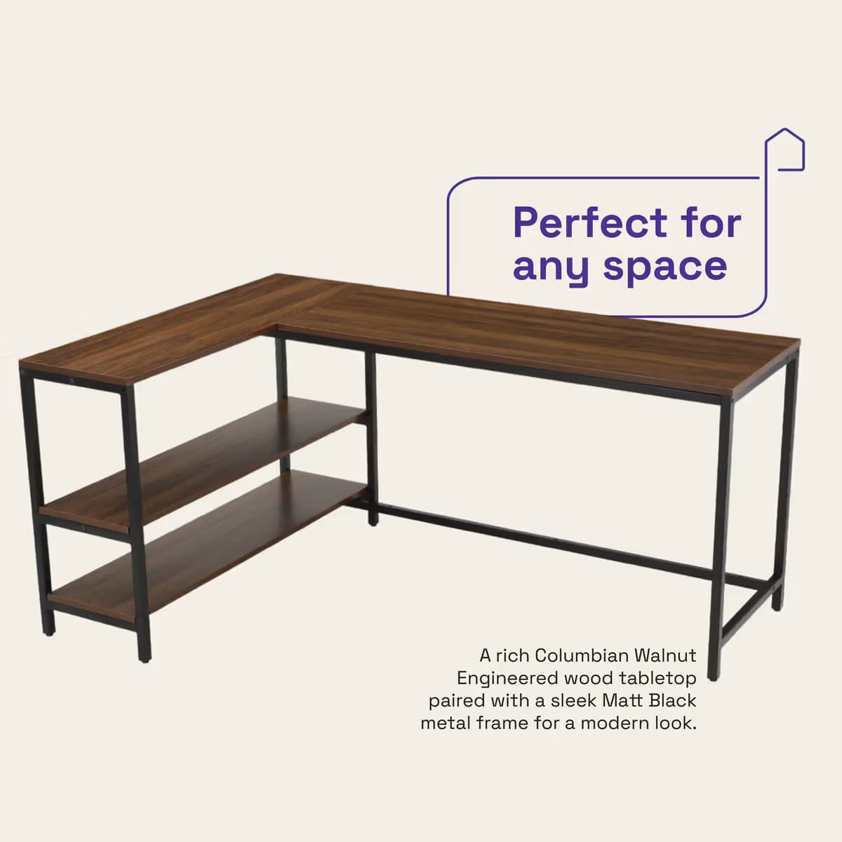 Study Table Studra Columbian Walnut 6 Years Warranty