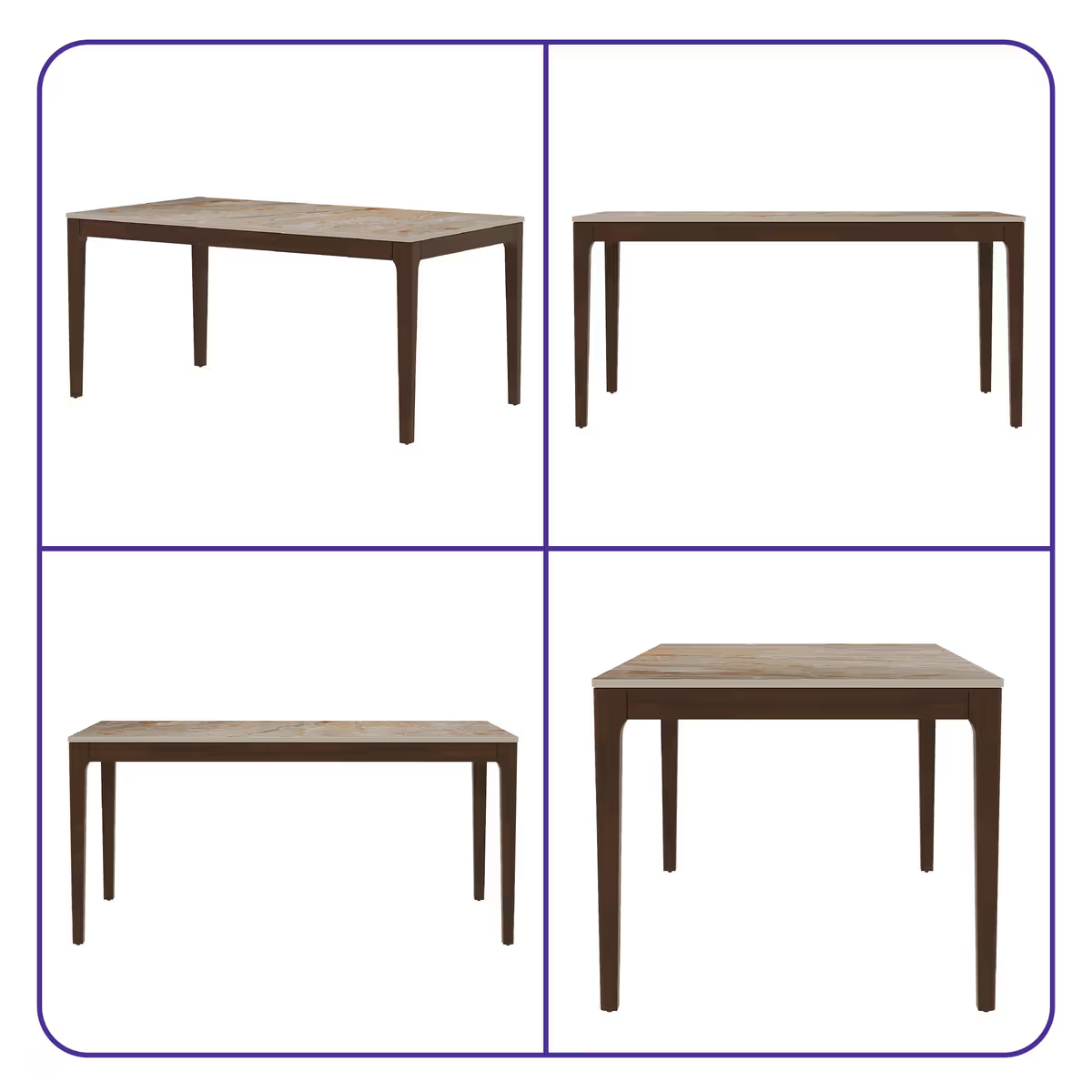 6 seater Dining Table - With Marble finish Top - hover