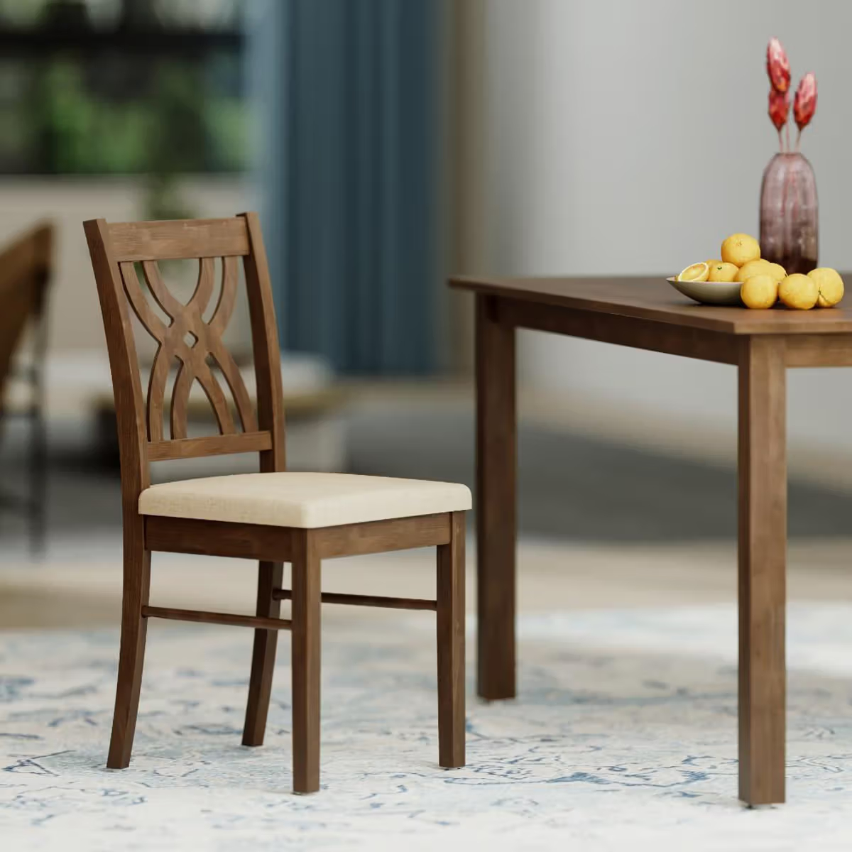Alcano 6 seater solid wood dining set - hover