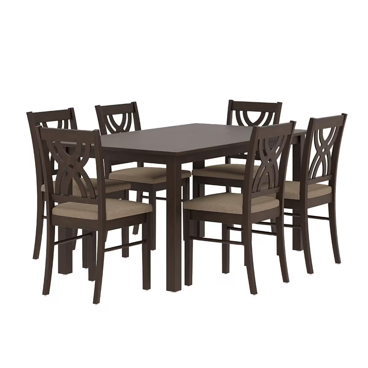 Alcano 6 seater solid wood dining set