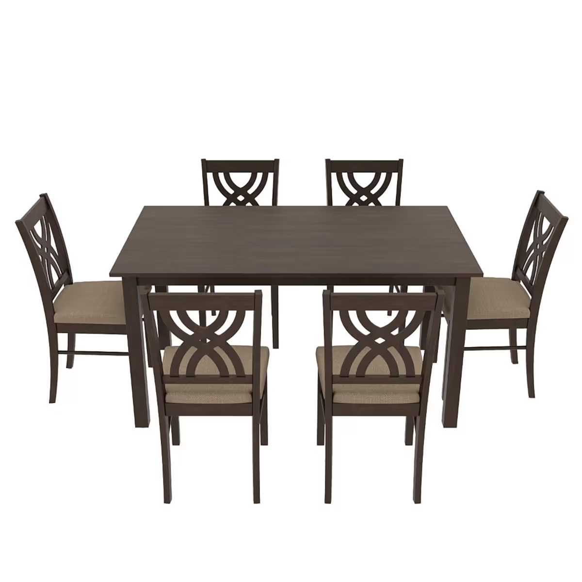 Alcano 6 seater solid wood dining set