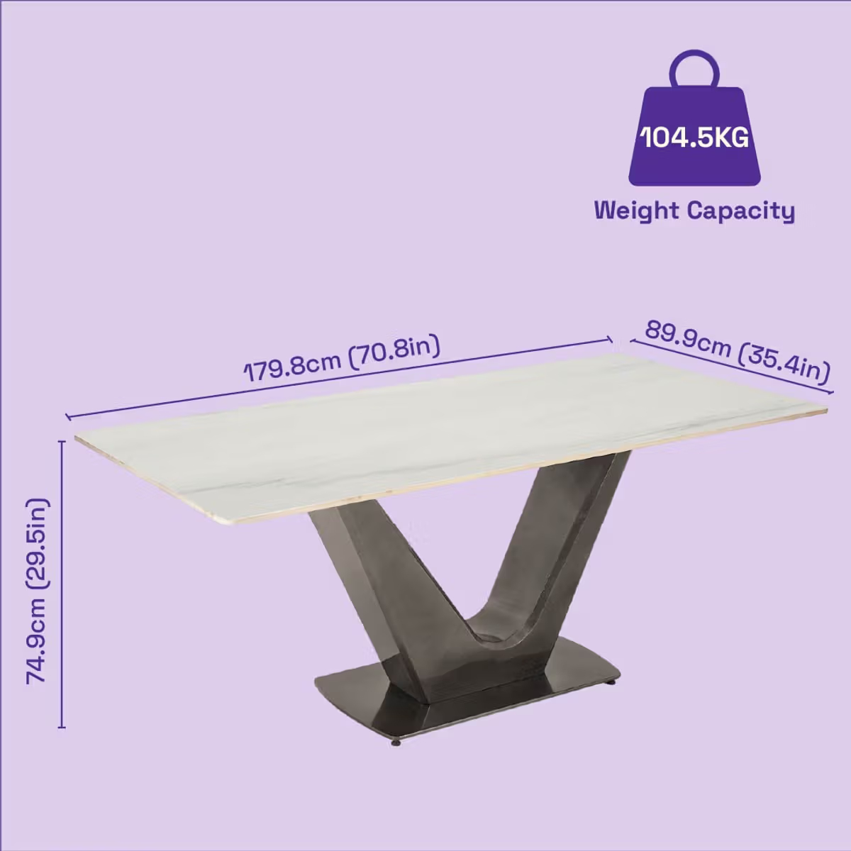 Bagna Dining Table - 6 Seater 5 Years Warranty