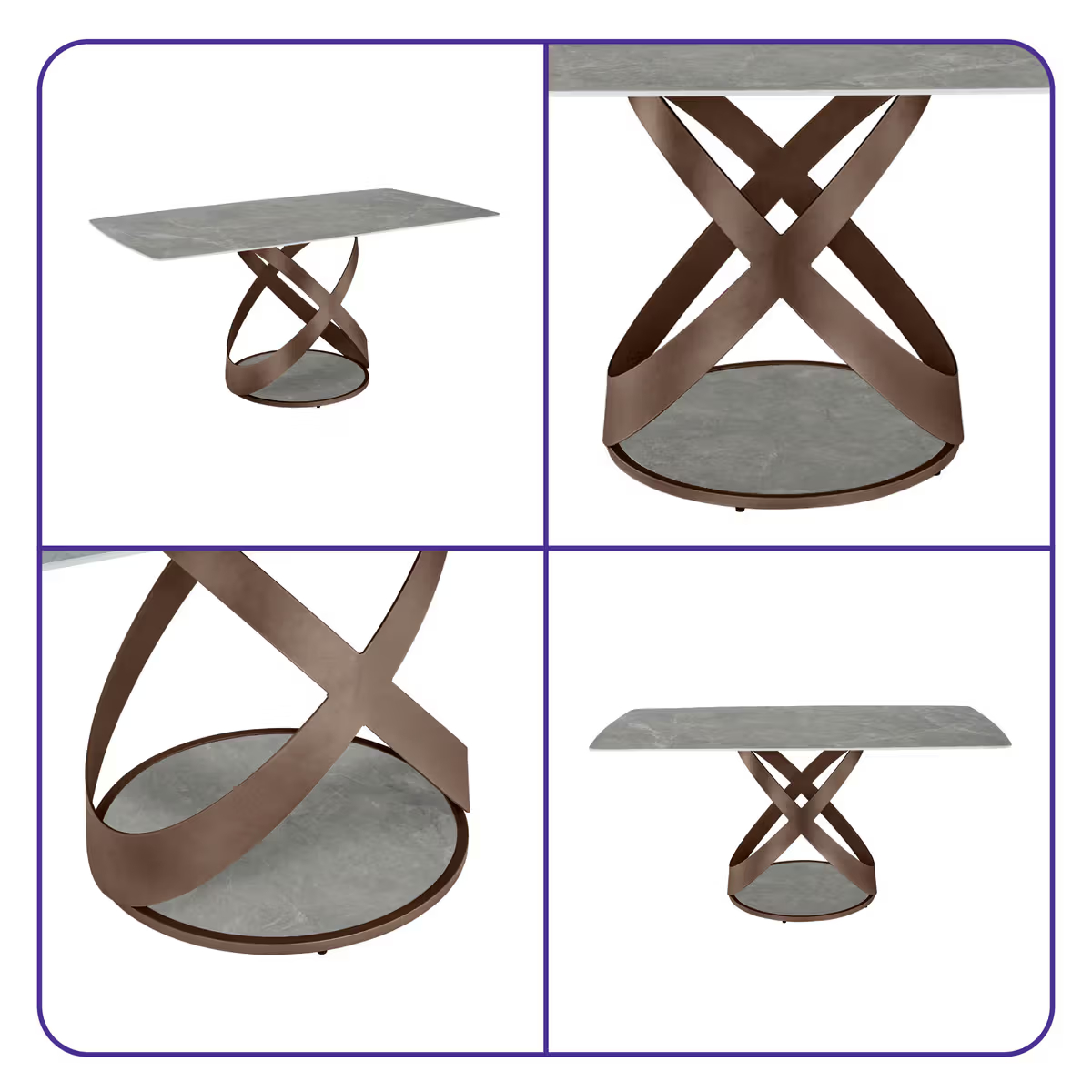 6 Seater Dining Set - Omani Grey & Leth Grey