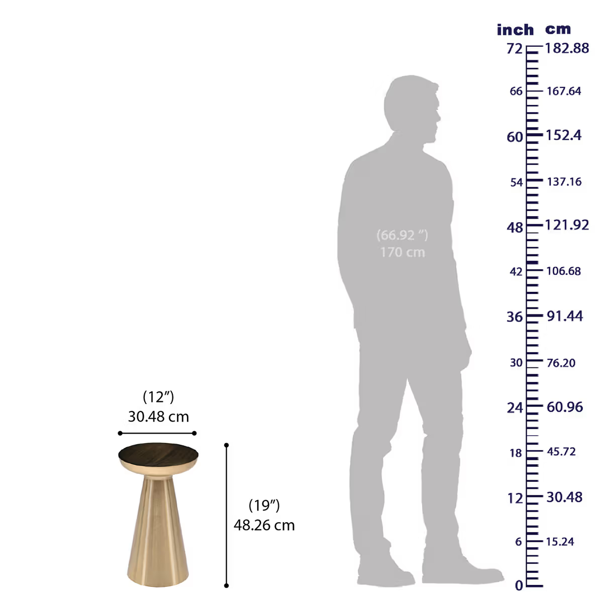 Gold Metal Side Table | Shiny Gold Finish | Lightweight