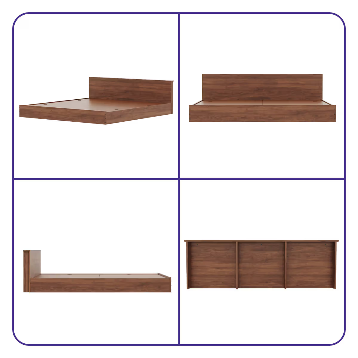 Platform Low Height Engineered Wood Bed