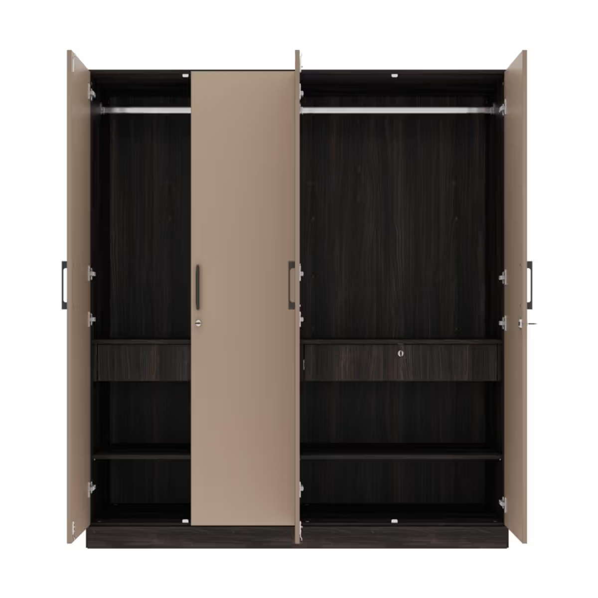 Cashmere Plus 4 Door Wardrobe with 4 Shelves