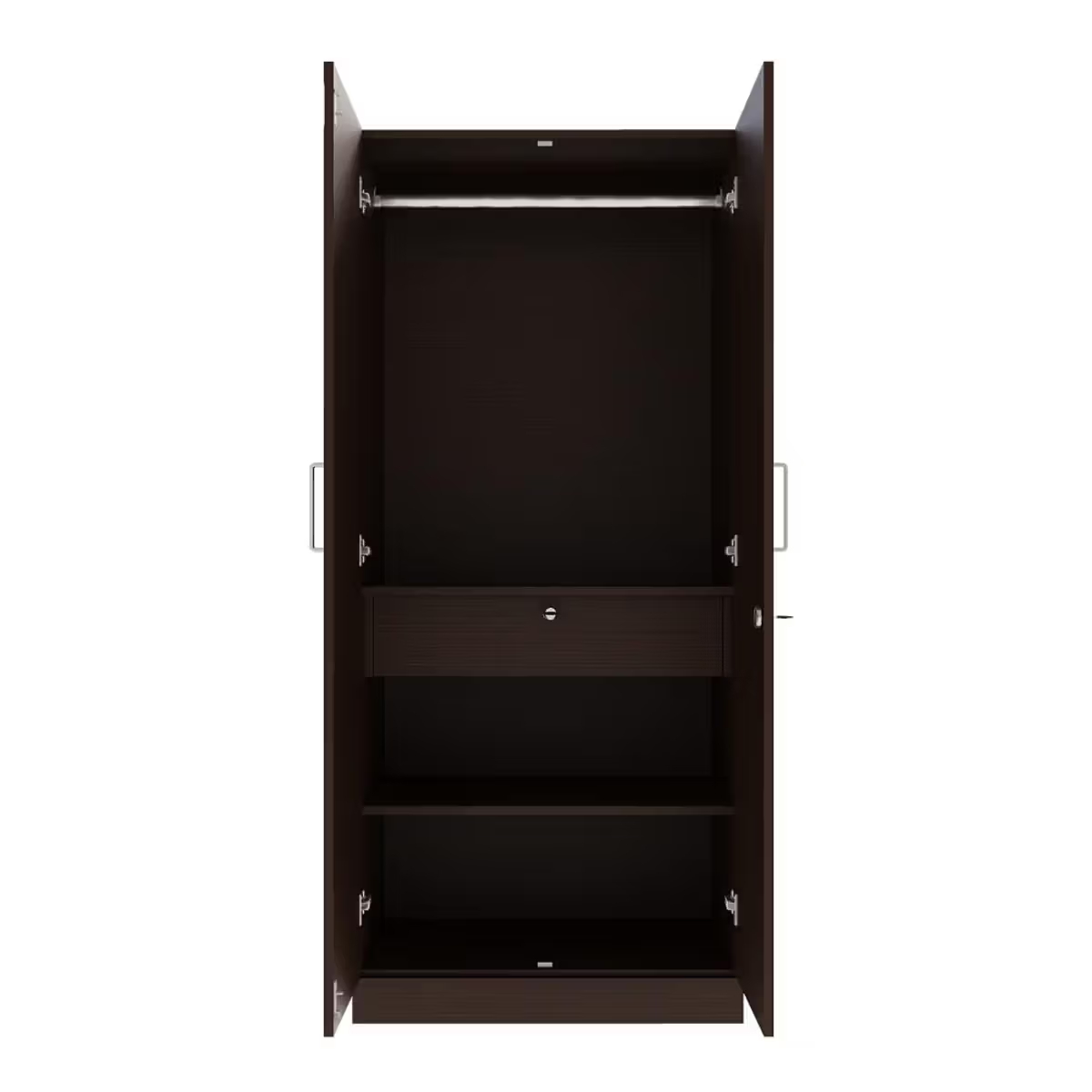 2 Door Wardrobe with Drawer, Mirror and 1 Hanging Space - hover
