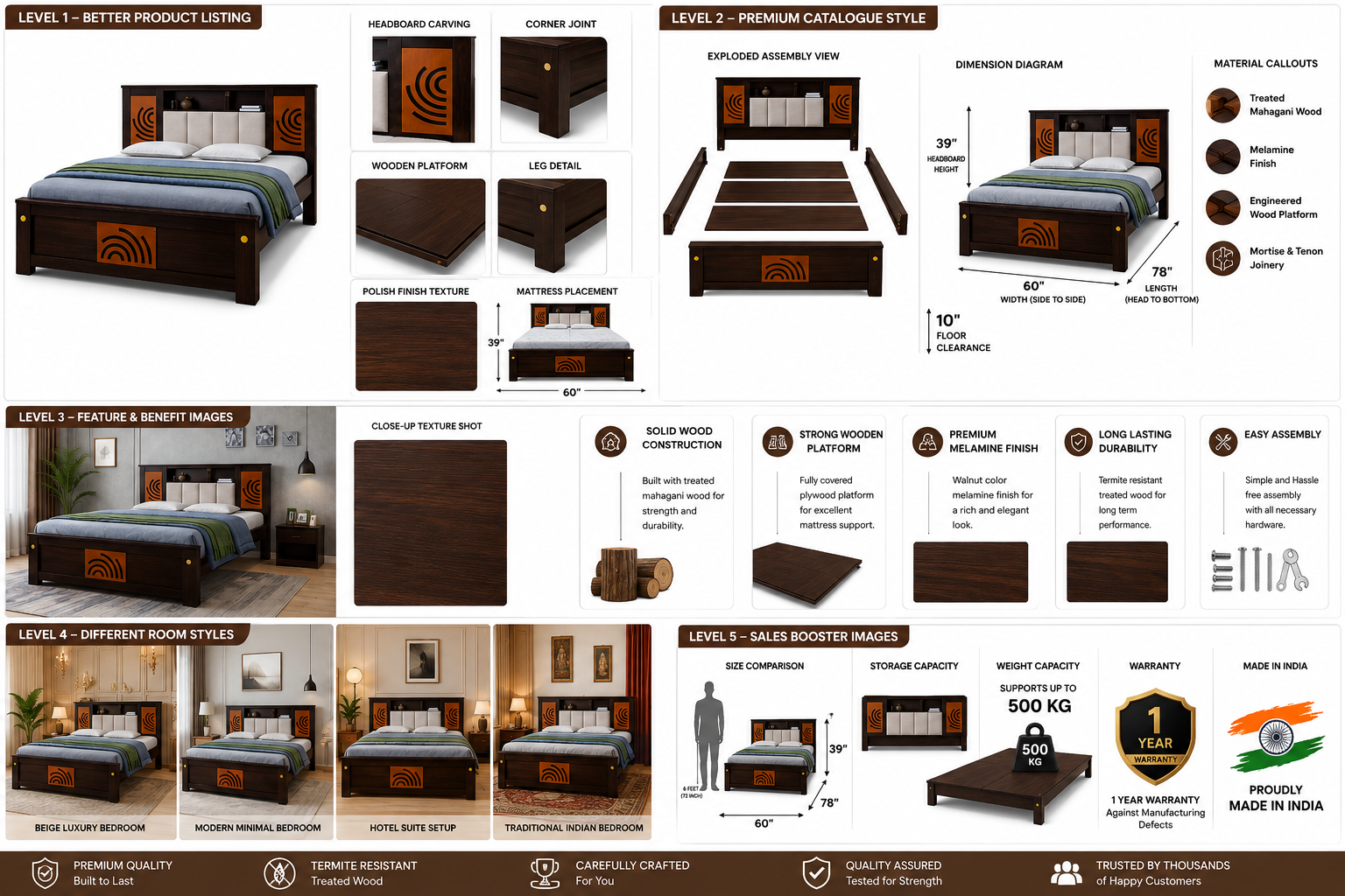 Queen Cot-Treated Magagani Wood - Apple New - hover