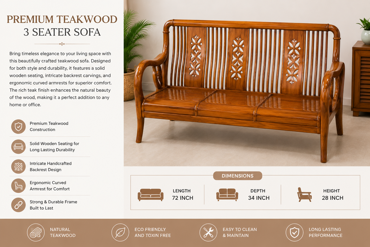 nirali 3seater teakwood - hover