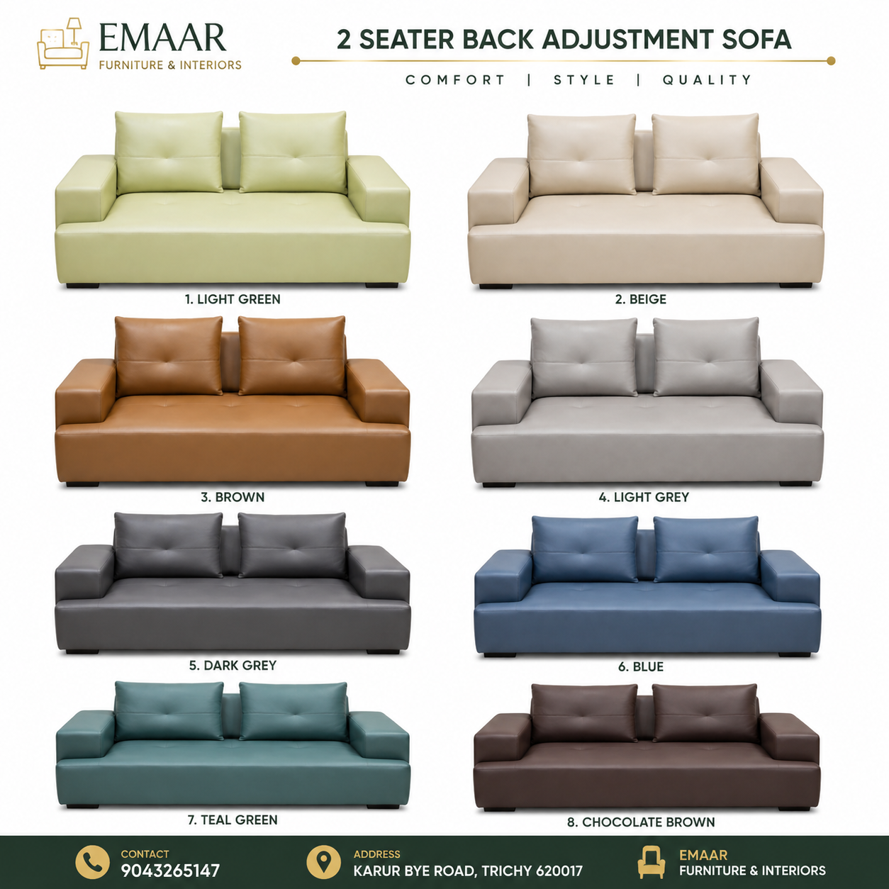 Back adjustment 2seater - hover