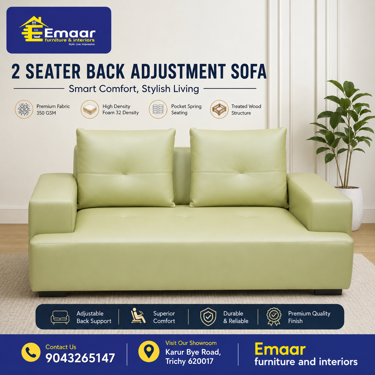 Back adjustment 2seater