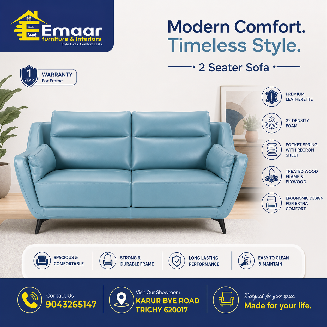 Boat 2seater leatherette