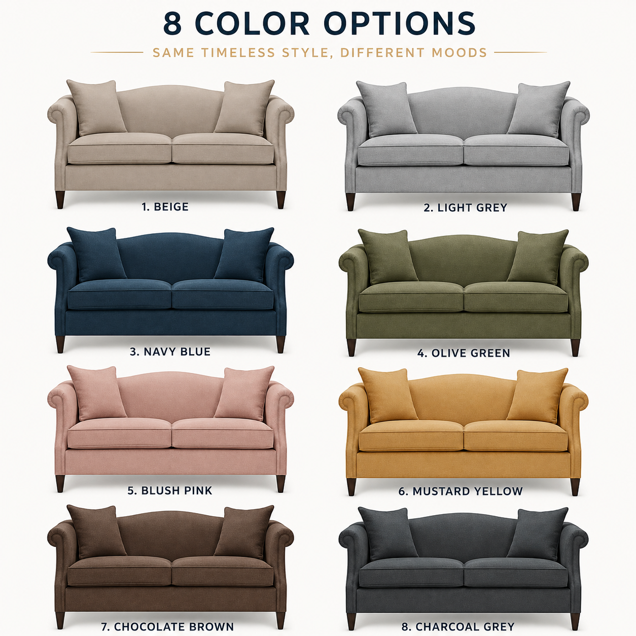 Camel back 3seater sofa - hover