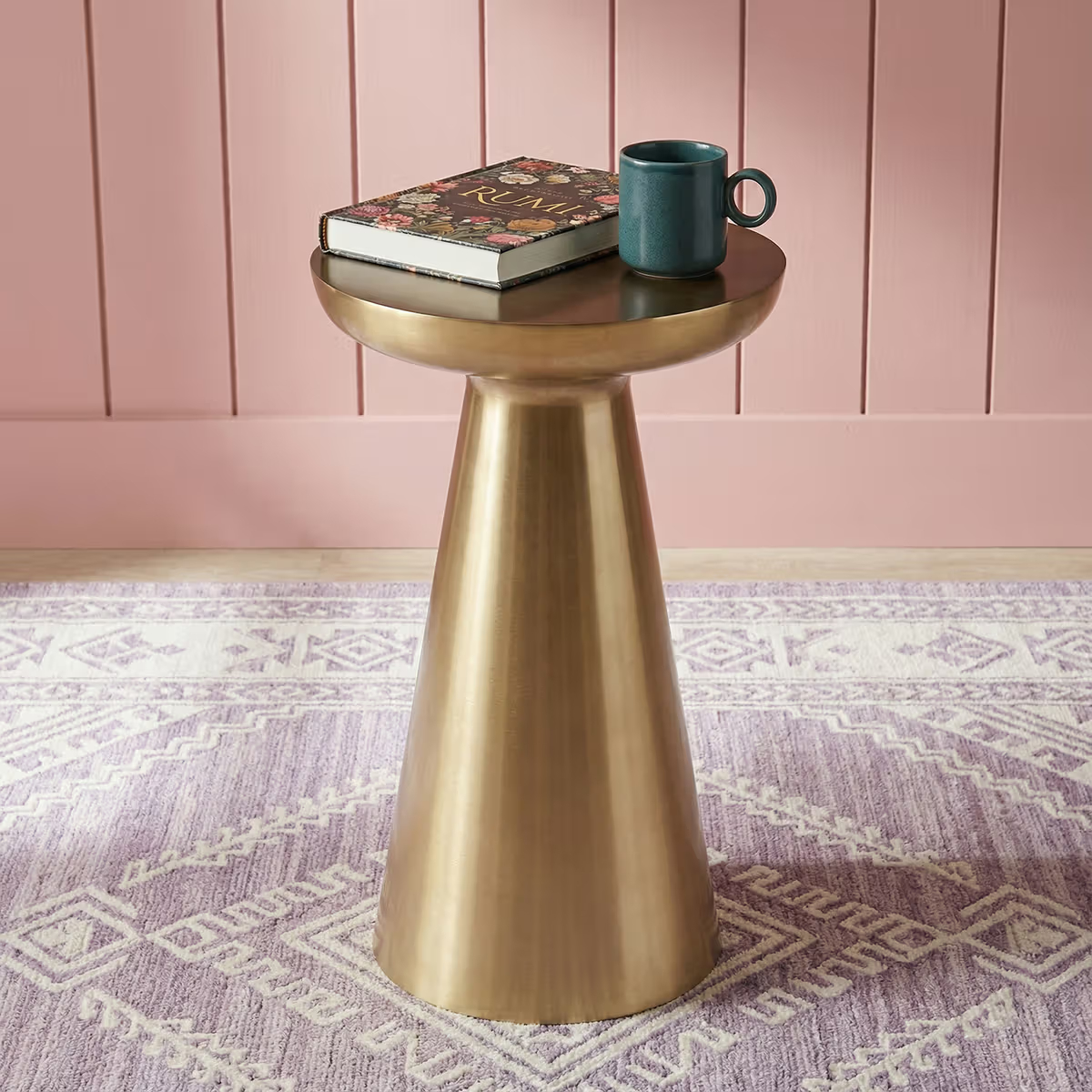 Gold Metal Side Table | Shiny Gold Finish | Lightweight
