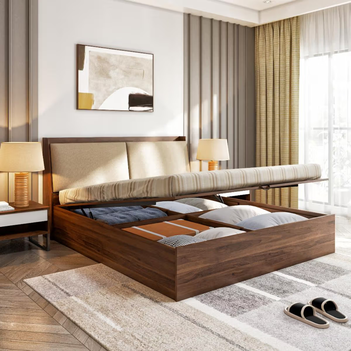 Mars King Hydraulic Storage Bed Omega Pearl