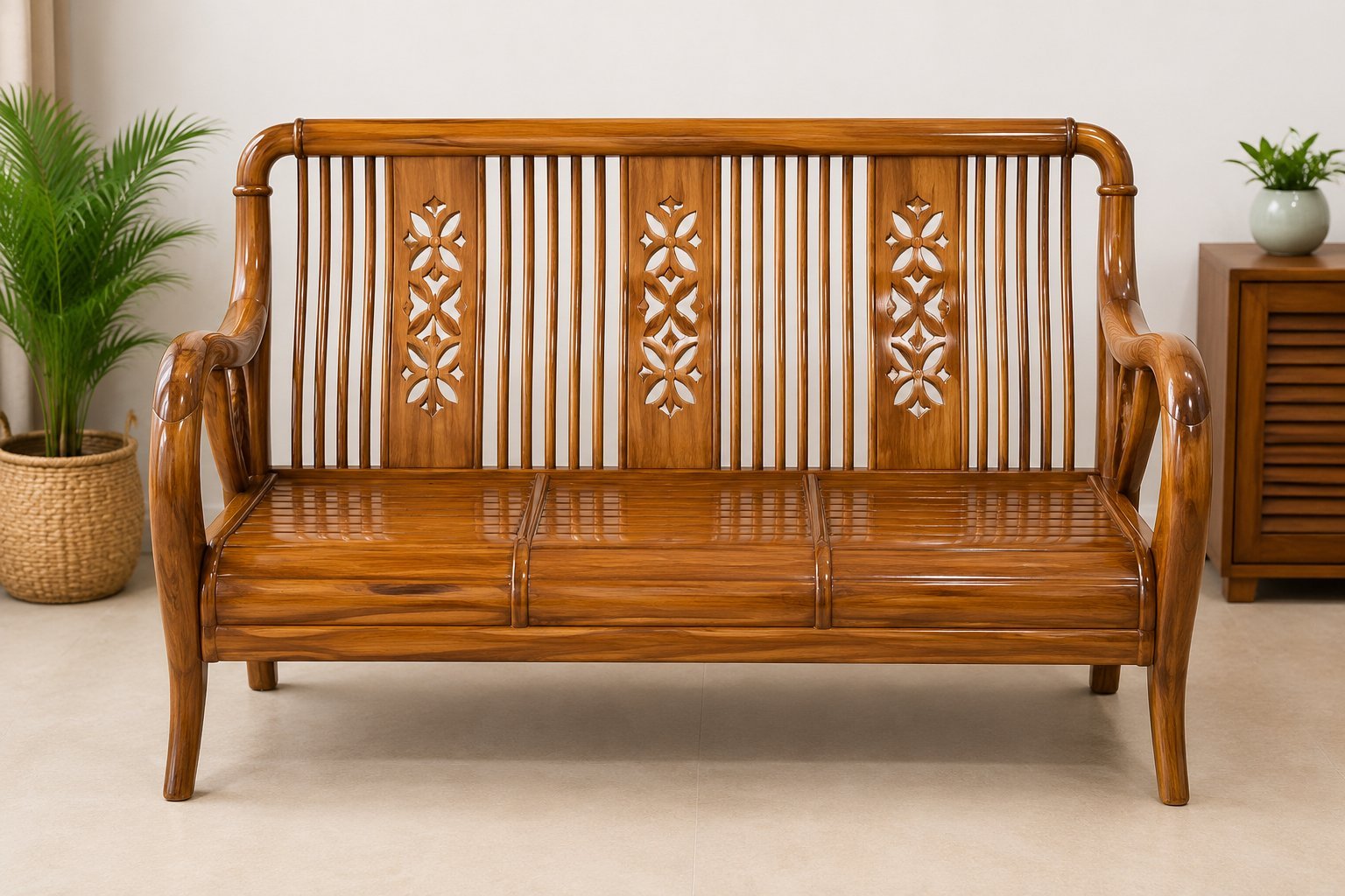 nirali 3seater teakwood
